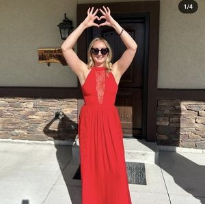 Express Lace Detail Halter Dress